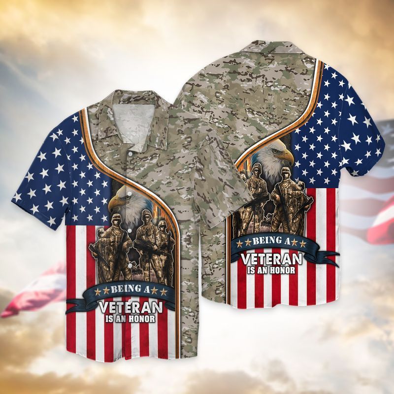 4th Of July Independence Day American Being A Veteran Is A Honor Hawaiian Shirt HO1125