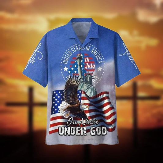 4th Of July One Nation Under God Independence Day Hawaiian Shirt HO0170