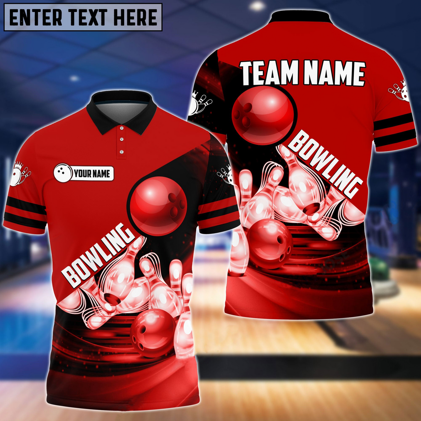 Custom Bowling Polo Shirts For Team BO0360