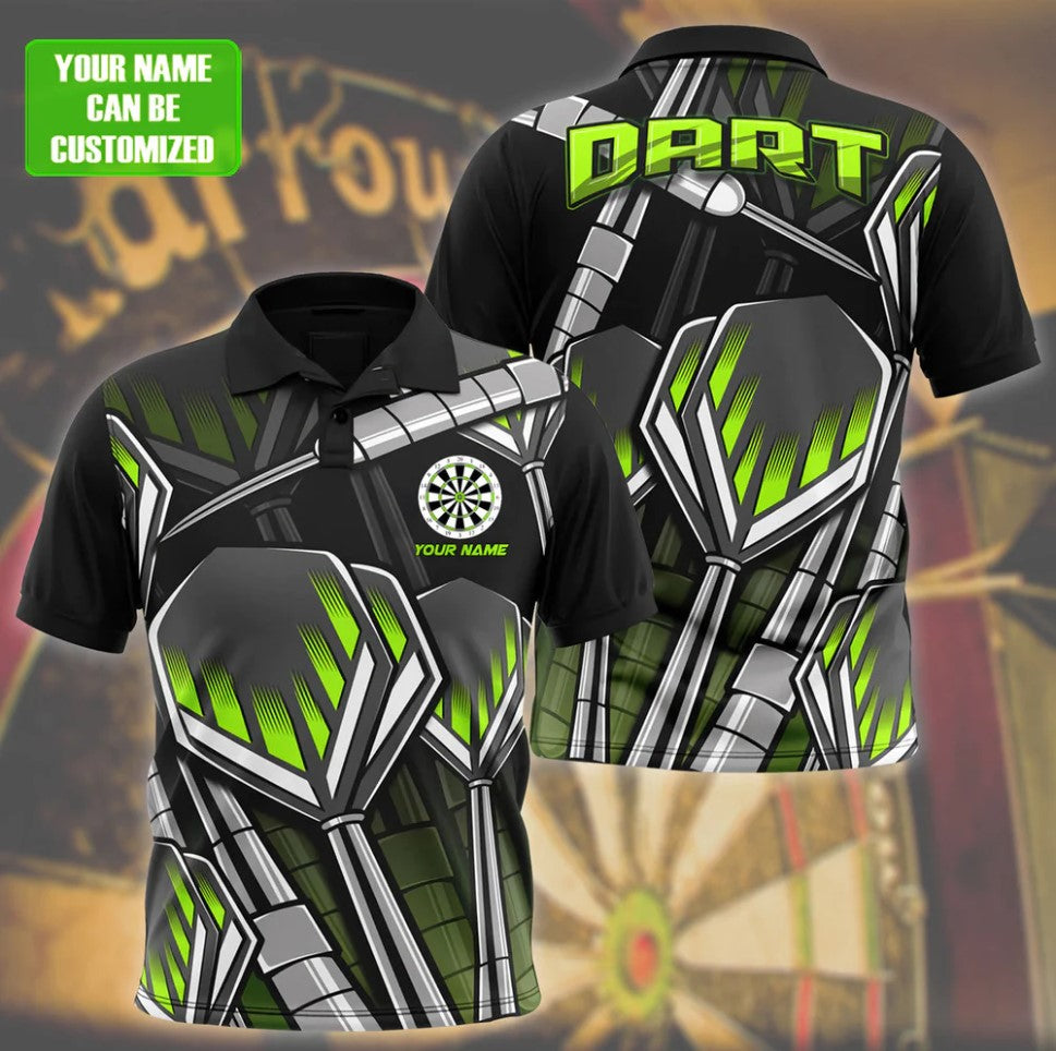 Lasfour Dart Personalized 3D All Over Printed Green Dart Shirt DMA0412