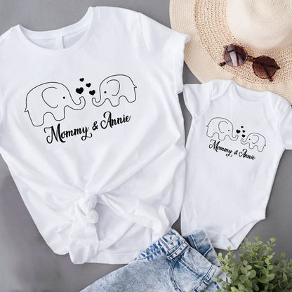 Mom And Daughter Marching Set, Elephant Matching Shirt For Mother And Daughter, First Mom And Baby Set, New Mom 2023 Gift MI0226