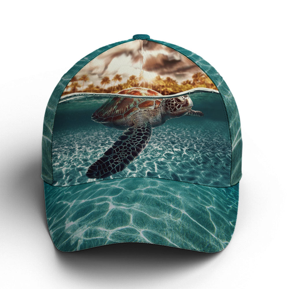 Sea Turtle Ocean Theme Baseball Cap Lasfour CO0839