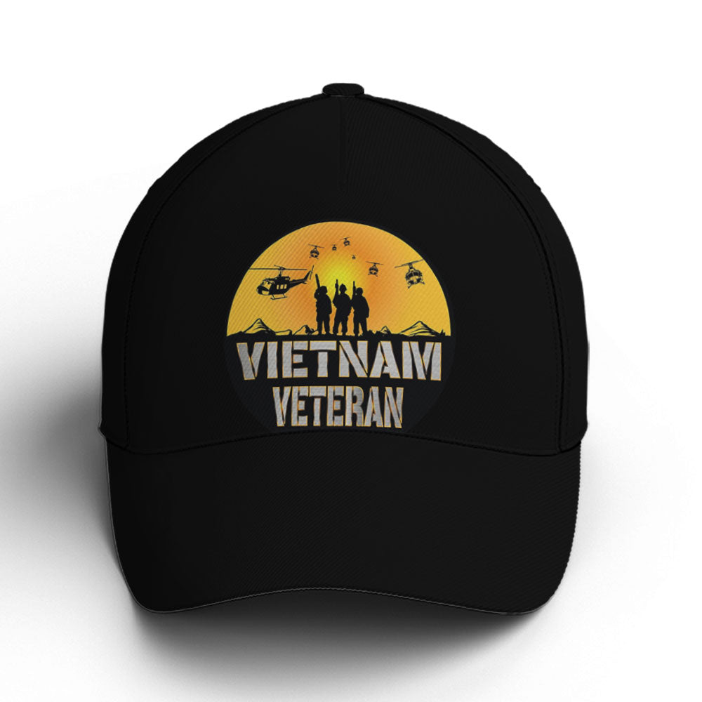 Vietnam Veteran Soldiers Black Baseball Cap Lasfour CO0905