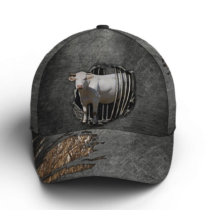 Cattle White Cow Farming Baseball Cap Lasfour CO0863