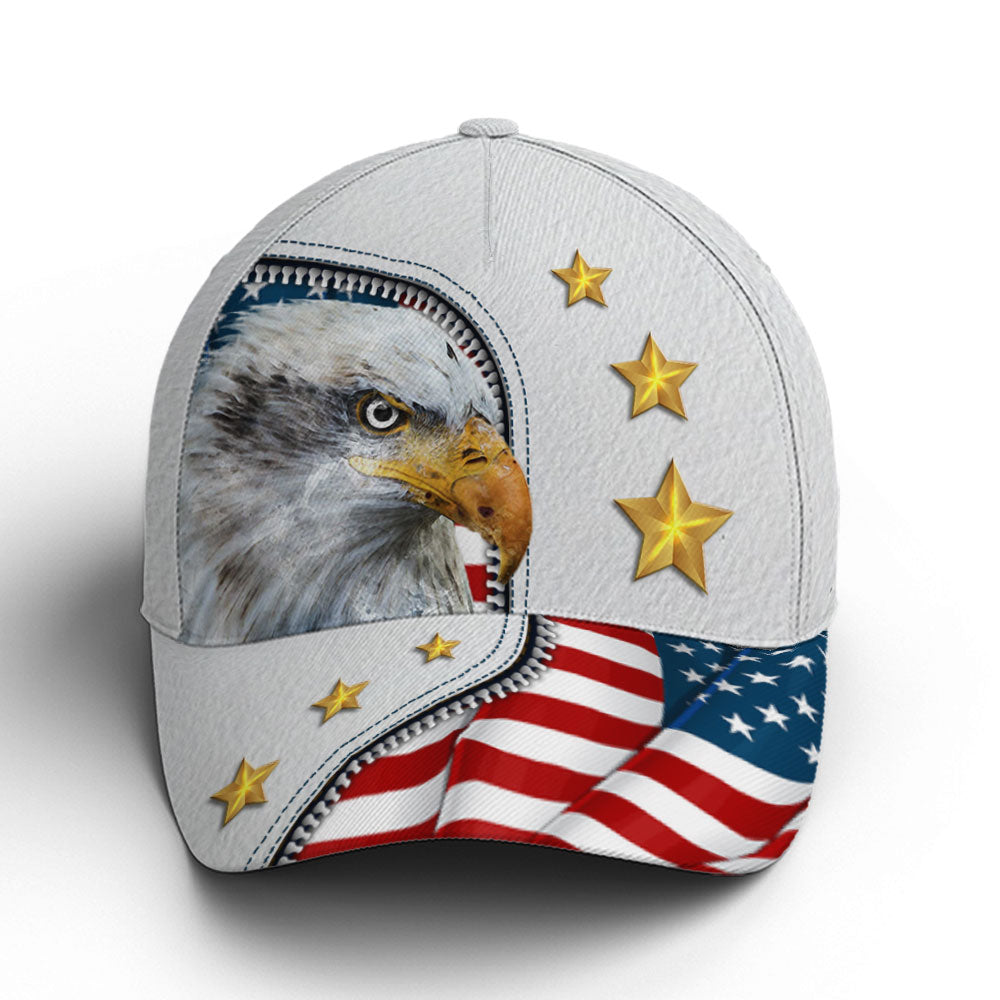 Eagle And US Flag Baseball Cap Lasfour CO0712