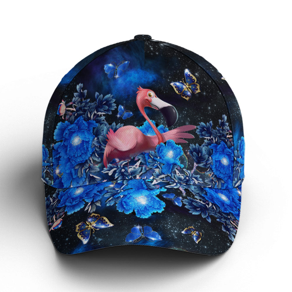 Magical Garden Night Flamingo Print Baseball Cap Lasfour CO0699