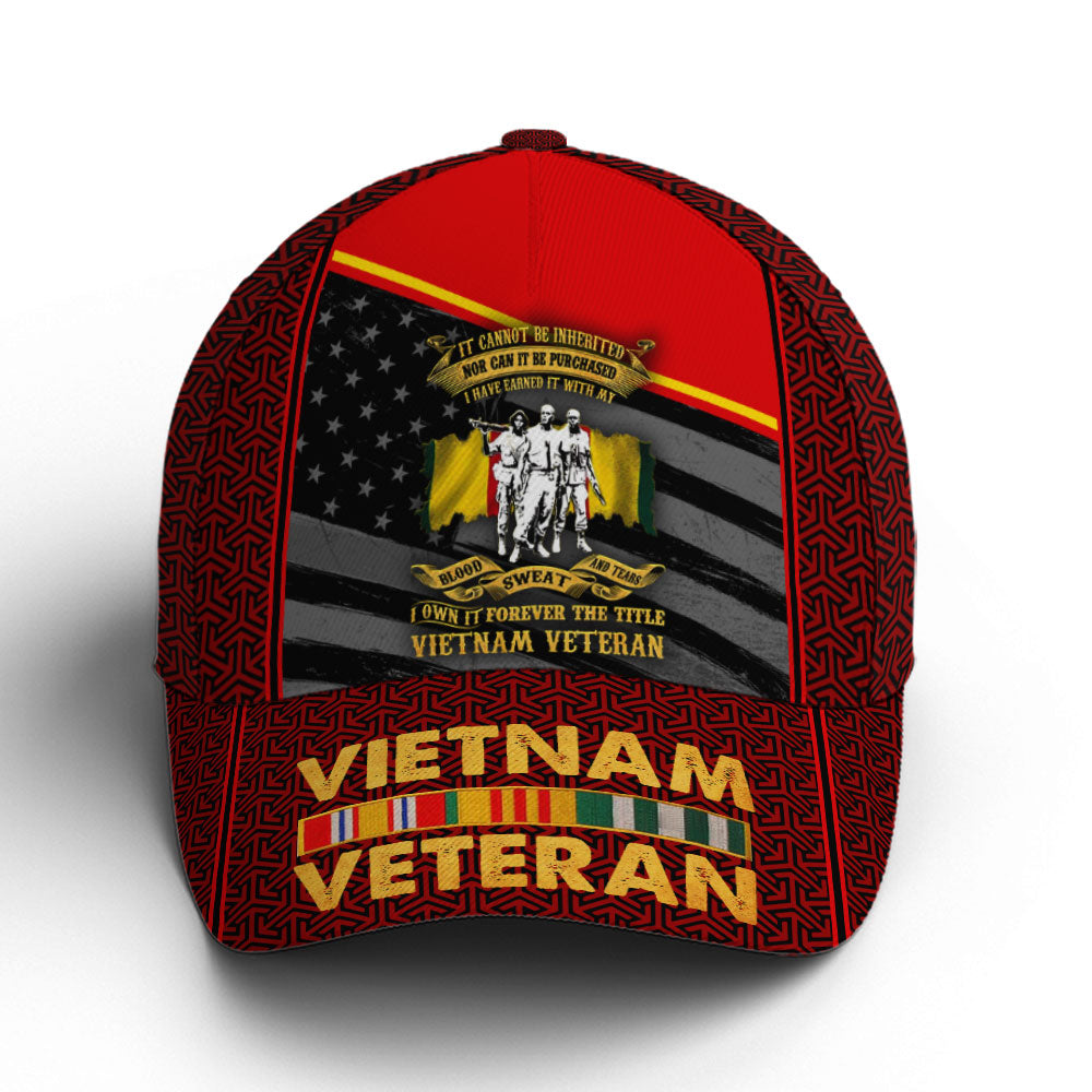 Vietnam Veteran Blood Sweet And Tears Baseball Cap Lasfour CO0161