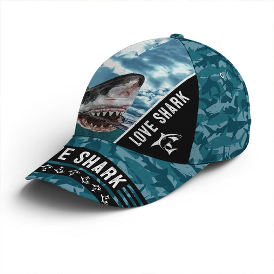 Love Shark Tiger Shark Ocean Theme Baseball Cap Lasfour CO0719