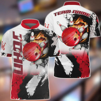 Custom Flame Bowling Jersey For Team BO0054