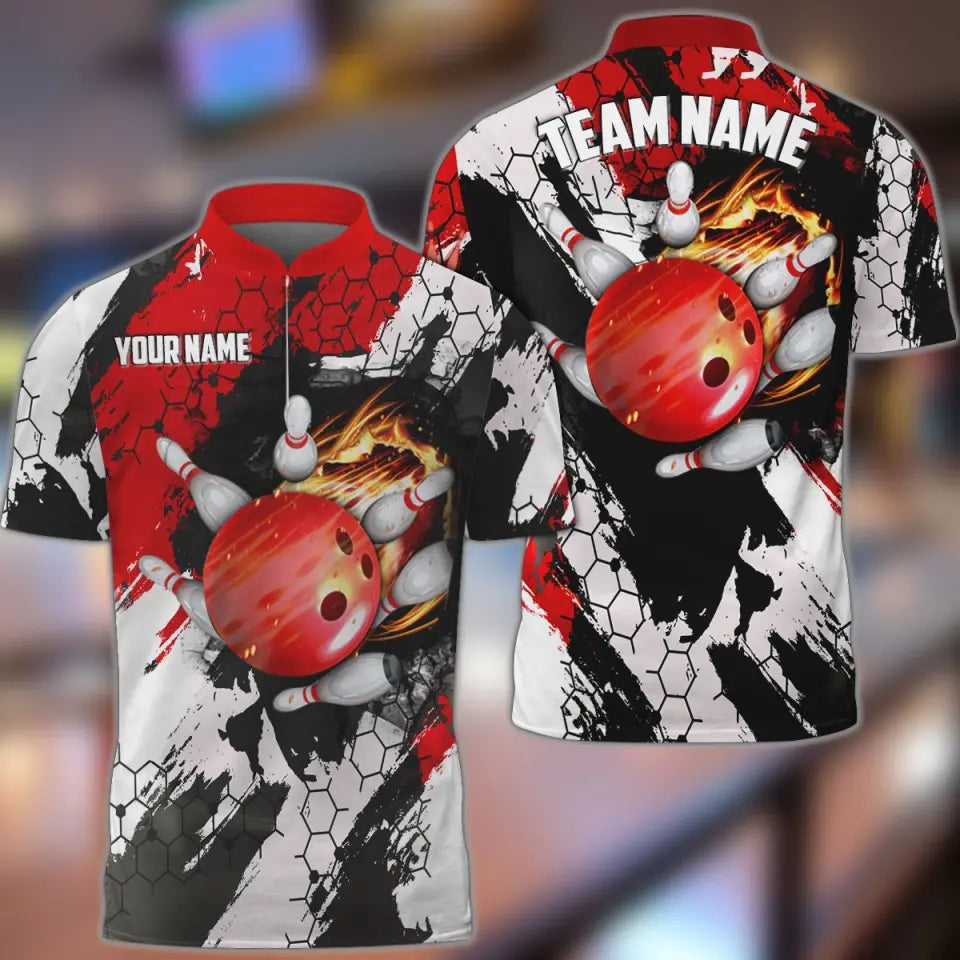 Custom Flame Bowling Jersey For Team BO0234