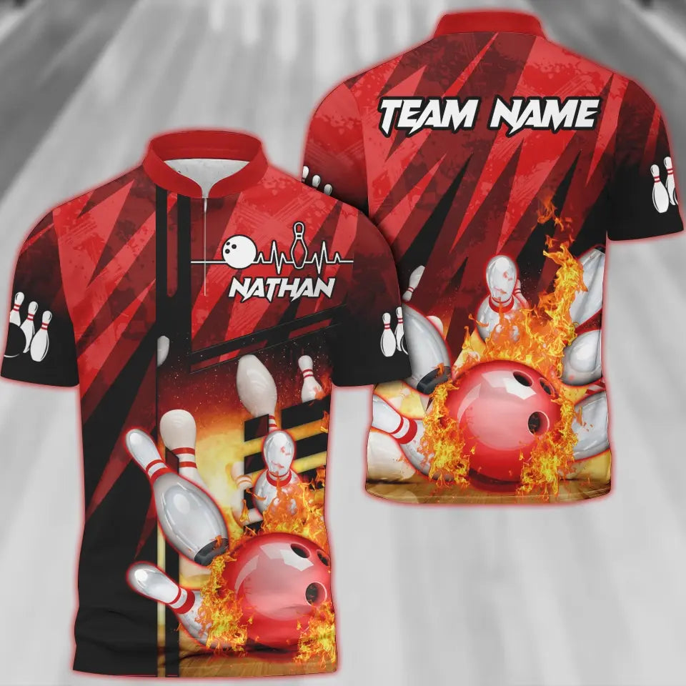 Custom Flame Bowling Jersey For Team BO0232