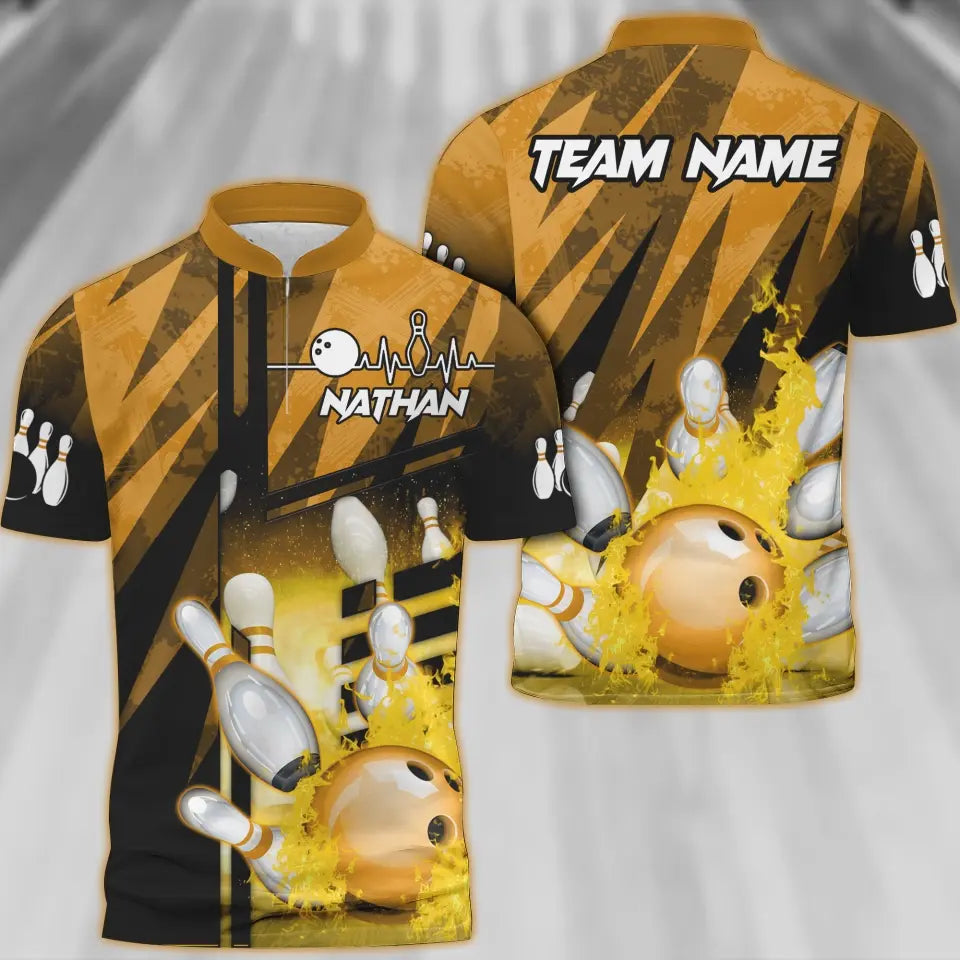 Custom Flame Bowling Jersey For Team BO0232