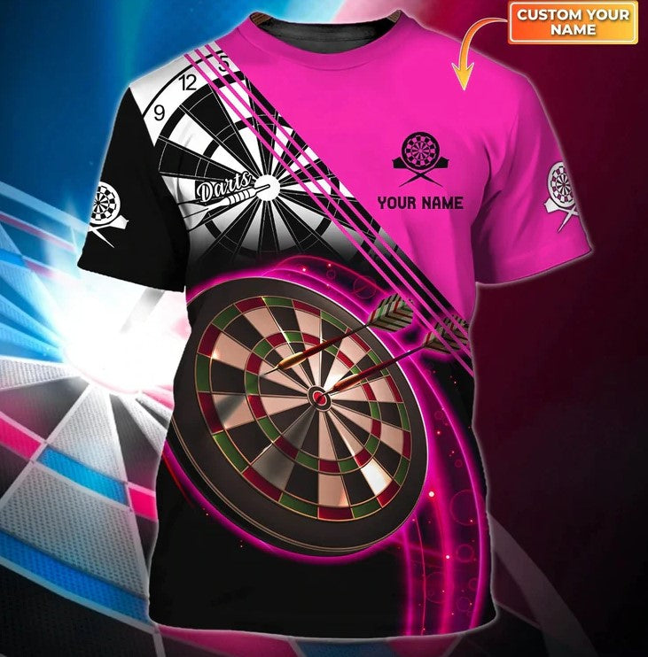 Lasfour Personalized 3D All Over Printed Dart Shirt Dart On Shirt ( Pink ) DMA0464