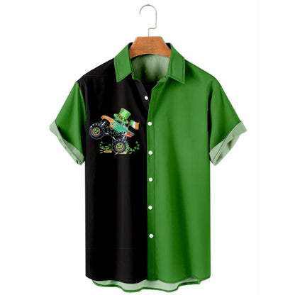 Happy Patrick's day gnome truck Hawaiian Shirt, St. Patrick's Day 3d Shirt, Shamrock Hawaiian Shirt PO0078