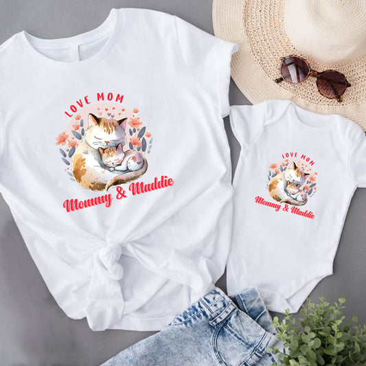 Mom And Baby Matching Set, Cute Cat Matching Set For Mother And Baby in First Mother's Day 2023, Gift For New Mom, Cat Lover MI0229