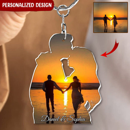 Custom Photo Couple Personalized Acrylic Keychain, Photo Keychain, Couple Keychain KO0108