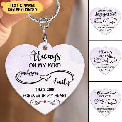 Personalized Infinity Couples Name, Date, Any Quotes Acrylic Keychain, Idea Gift for Valentine's Day KO0136