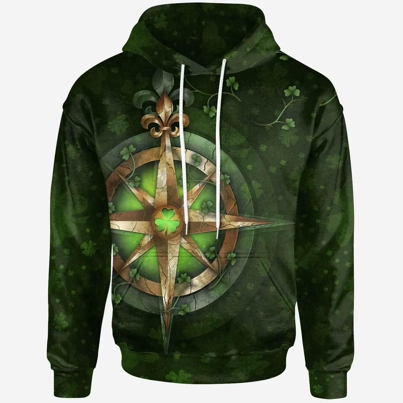 St. Patrick's Day Celtic Irish Compass Shamrock Shirts Hoodie Zip Hoodie Sweater PO0258