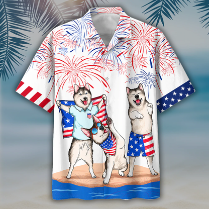 Alaska Hawaiian Shirt - Independence Is Coming, Men's USA Patriotic Hawaiian Shirt HO0731