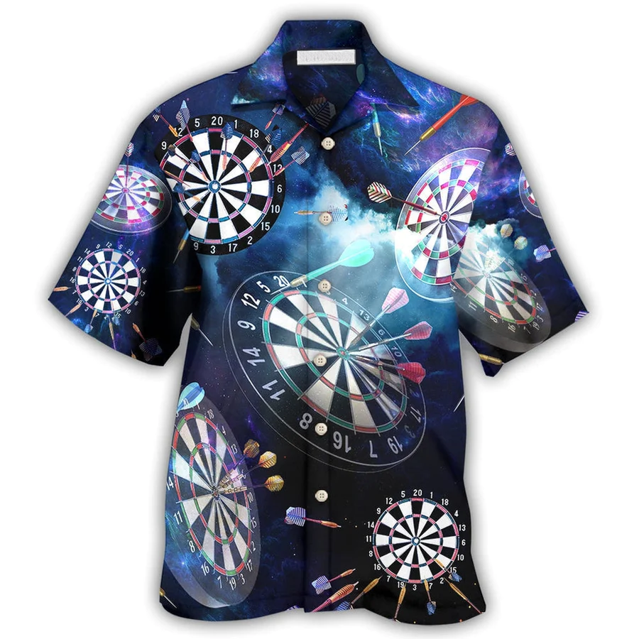 Darts Amazing Cool Into The Galaxy Hawaiian Shirt, Dartboard Pattern Hawaiian Shirt HO4174