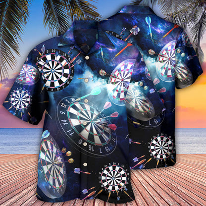 Darts Amazing Cool Into The Galaxy Hawaiian Shirt, Dartboard Pattern Hawaiian Shirt HO4174