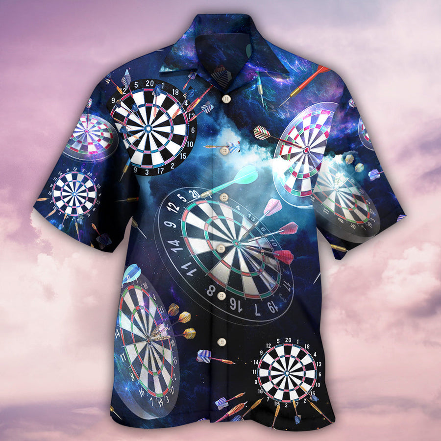 Darts Amazing Cool Into The Galaxy Hawaiian Shirt, Dartboard Pattern Hawaiian Shirt HO4174