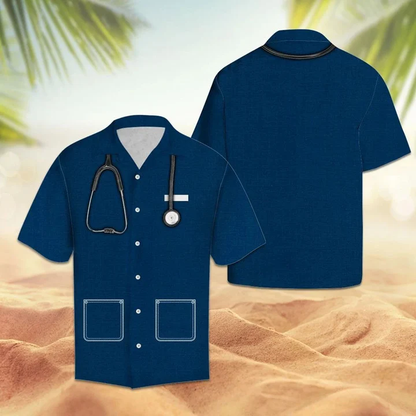 Amazing Nurse Suit All Navy Design Themed Hawaiian Shirt HO1801