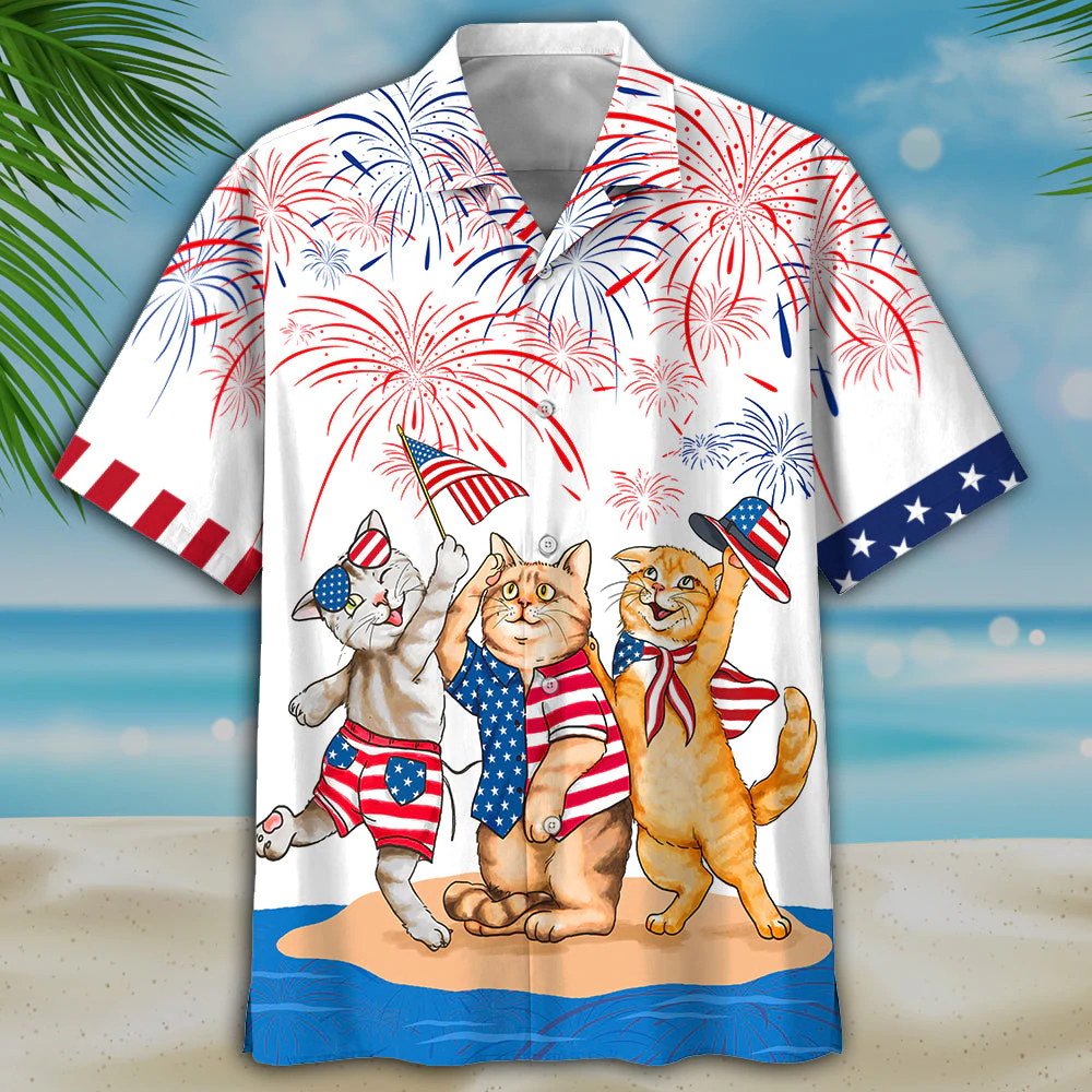 Cat American shorthair Shirts - Independence Day Is Coming, USA Patriotic Hawaiian Shirt HO0721