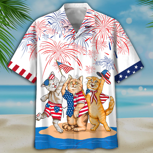 Cat American shorthair Shirts - Independence Day Is Coming, USA Patriotic Hawaiian Shirt HO0721