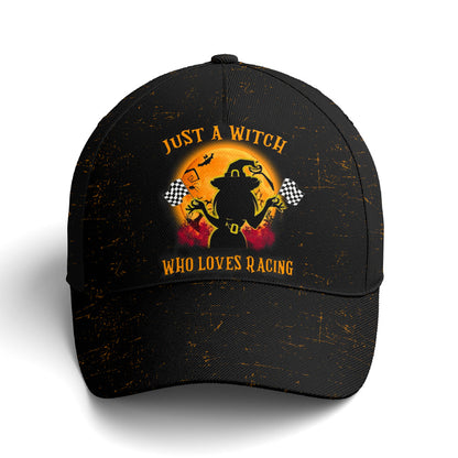 Just A Witch Who Loves Racing Baseball Cap Lasfour CO0866