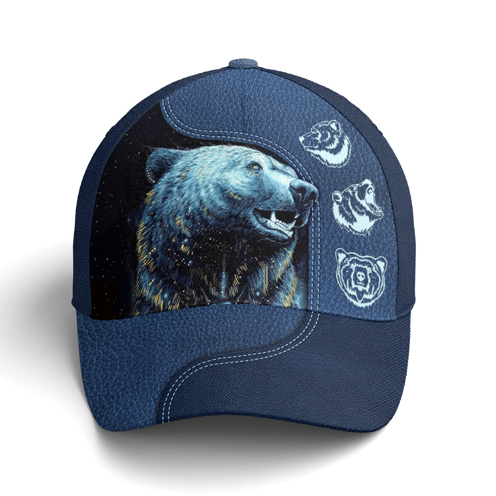 Navy Blue Darkness Moonlight Bear Baseball Cap Lasfour CO0852