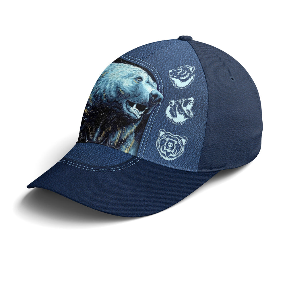 Navy Blue Darkness Moonlight Bear Baseball Cap Lasfour CO0852