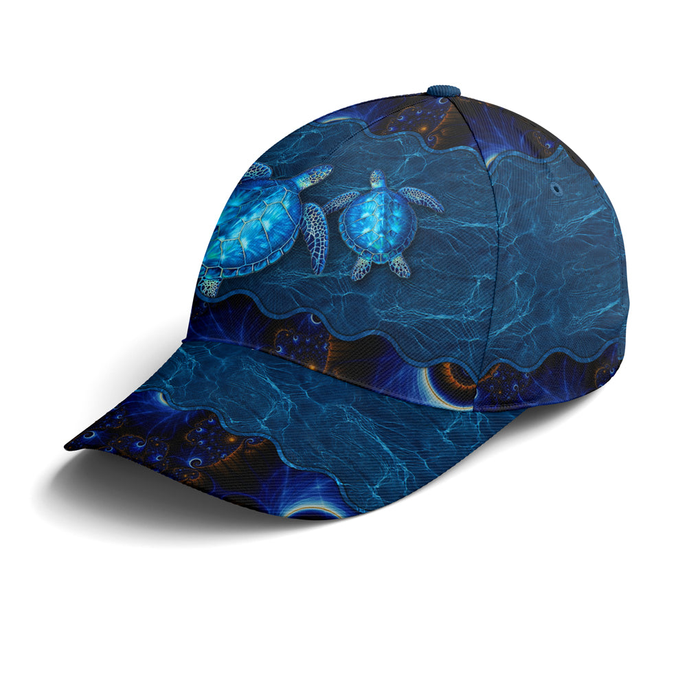 Sea Turtle In The Ocean Print Baseball Cap Lasfour CO0806