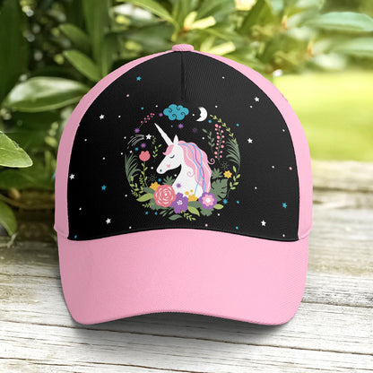 Floral Dreamy Unicorn Baseball Cap For Fantasy Creatures Lovers Lasfour CO0963