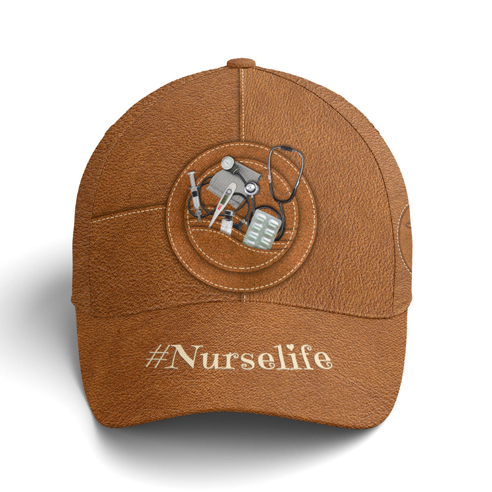 Nurse Life Leather Style Baseball Cap Lasfour CO0883