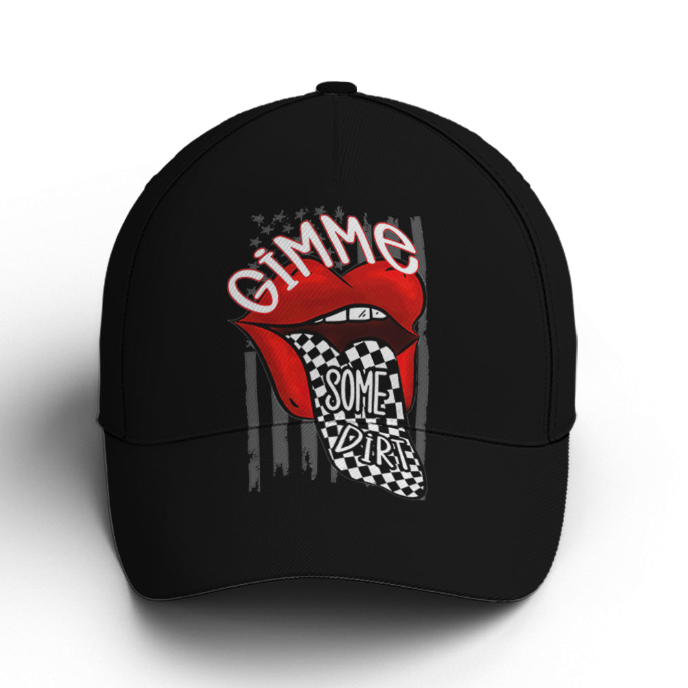 Gimme Some Dirt Racing Sassy Lips Baseball Cap Lasfour CO0848