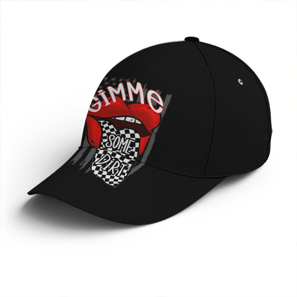 Gimme Some Dirt Racing Sassy Lips Baseball Cap Lasfour CO0848