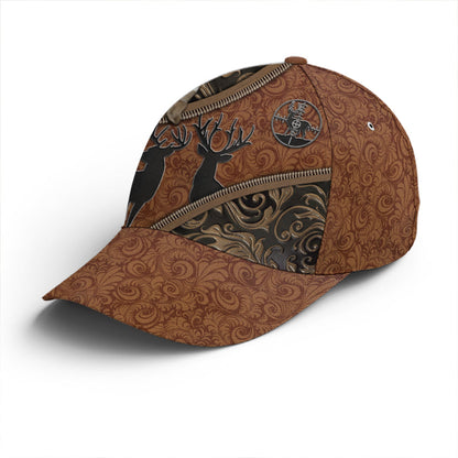 Hunting Deer Leather Style Baseball Cap Lasfour CO0843