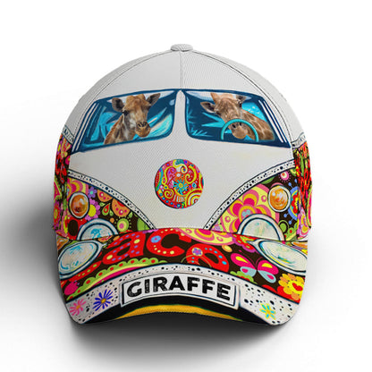 Giraffes On The Van Colorful Print Baseball Cap Lasfour CO0805