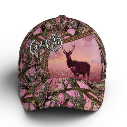 Pink Camouflaged Deer Hunting Baseball Cap Lasfour CO0748