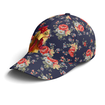 Floral Funny Rooster Baseball Cap Lasfour CO0880