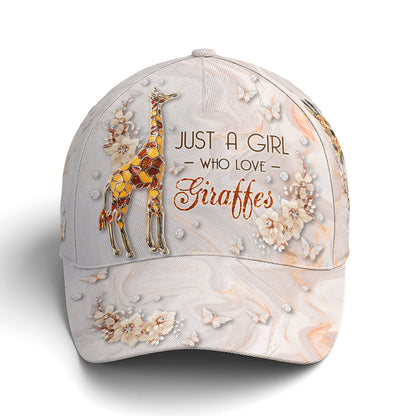 Just A Girl Loves Giraffes Baseball Cap Lasfour CO0875