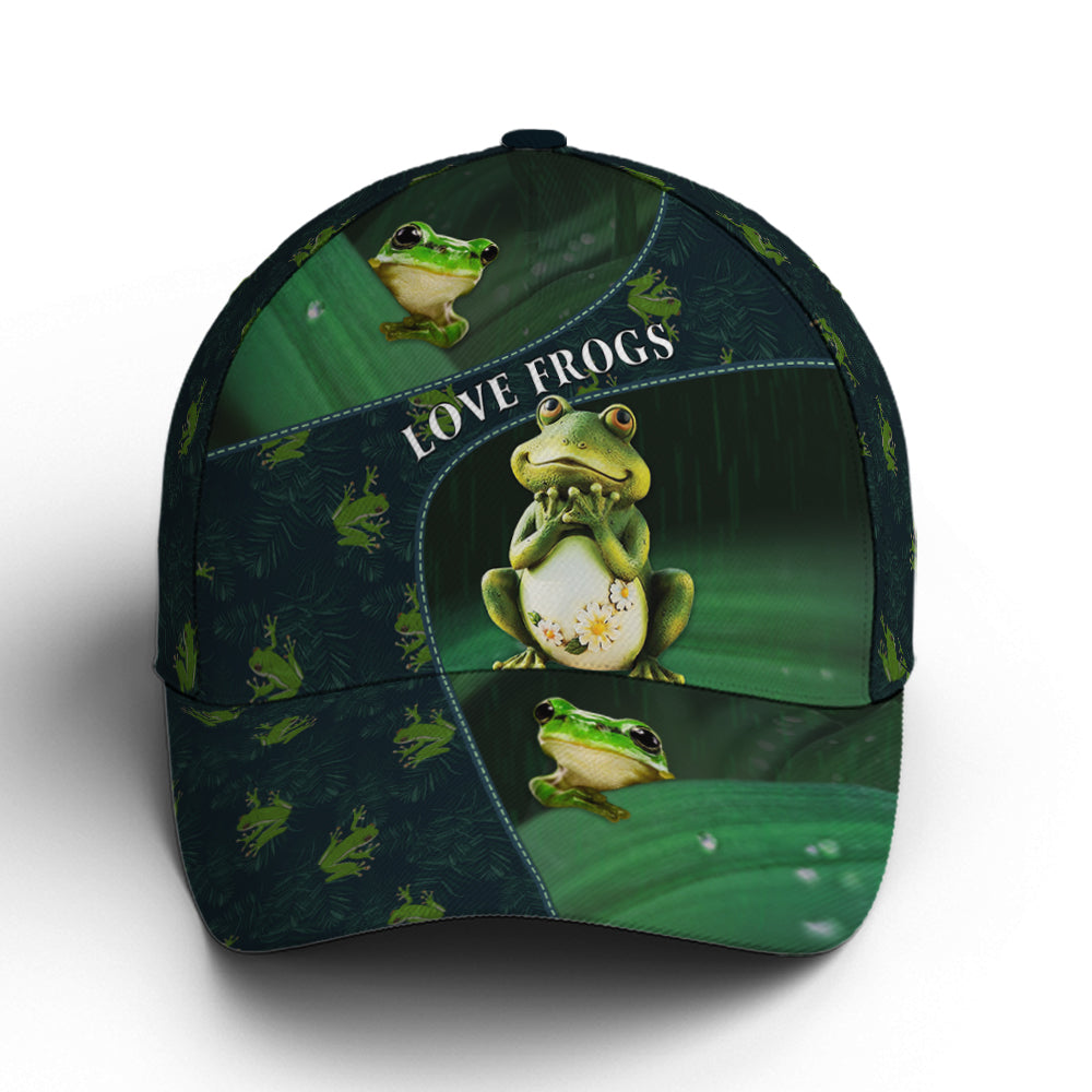 Frogs Vector Art Pattern Green Baseball Cap Lasfour CO0899