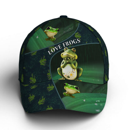 Frogs Vector Art Pattern Green Baseball Cap Lasfour CO0899