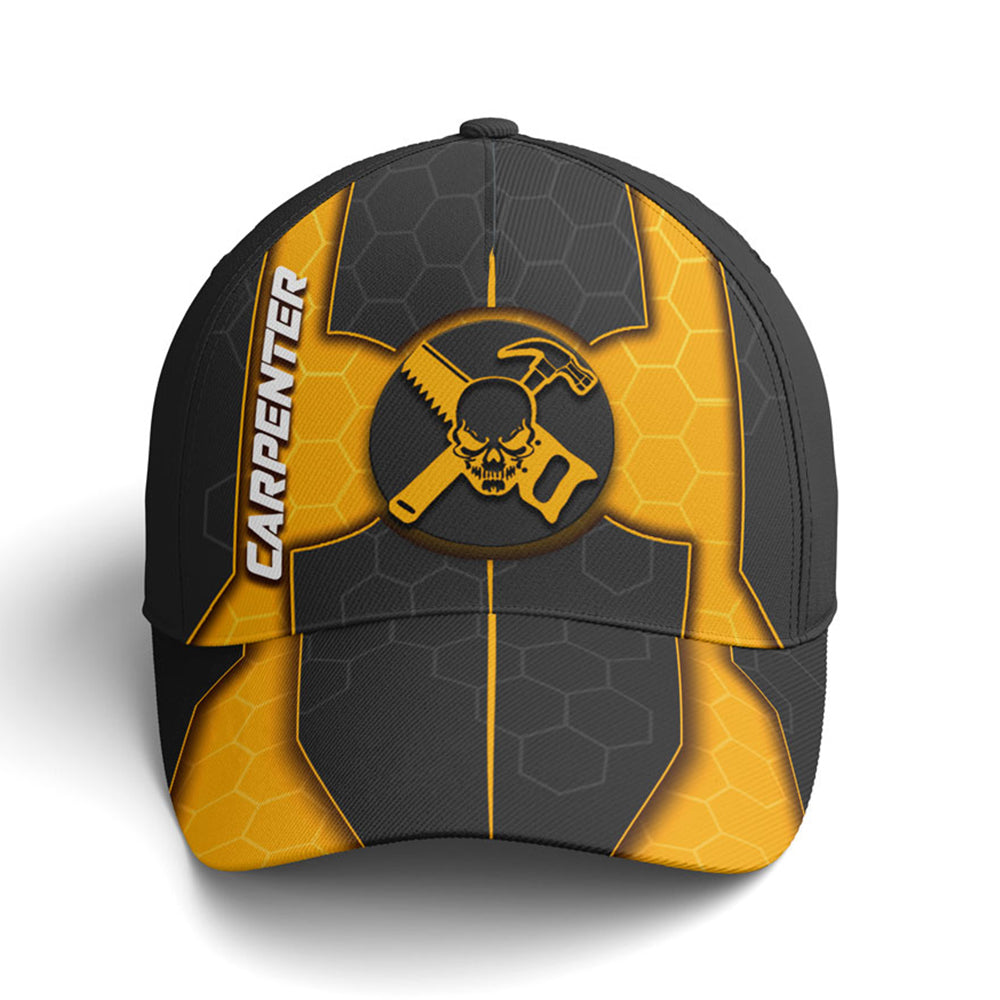 Yellow Skull Baseball Cap For Carpenter Future Tech Style Lasfour CO0966