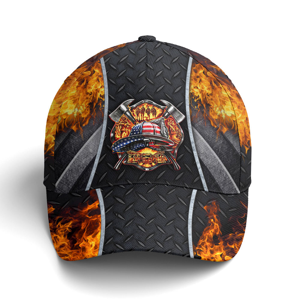 Firefighter Logo Metallic Baseball Cap Lasfour CO0786