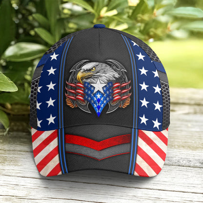 Eagles America US Flag Metallic Baseball Cap Lasfour CO0716