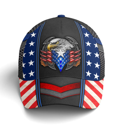 Eagles America US Flag Metallic Baseball Cap Lasfour CO0716