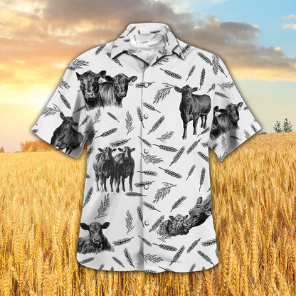 Black Angus Pattern - Hawaiian Shirt, Animal Farm Cow Hawaiian Shirts For Men, women HO2493