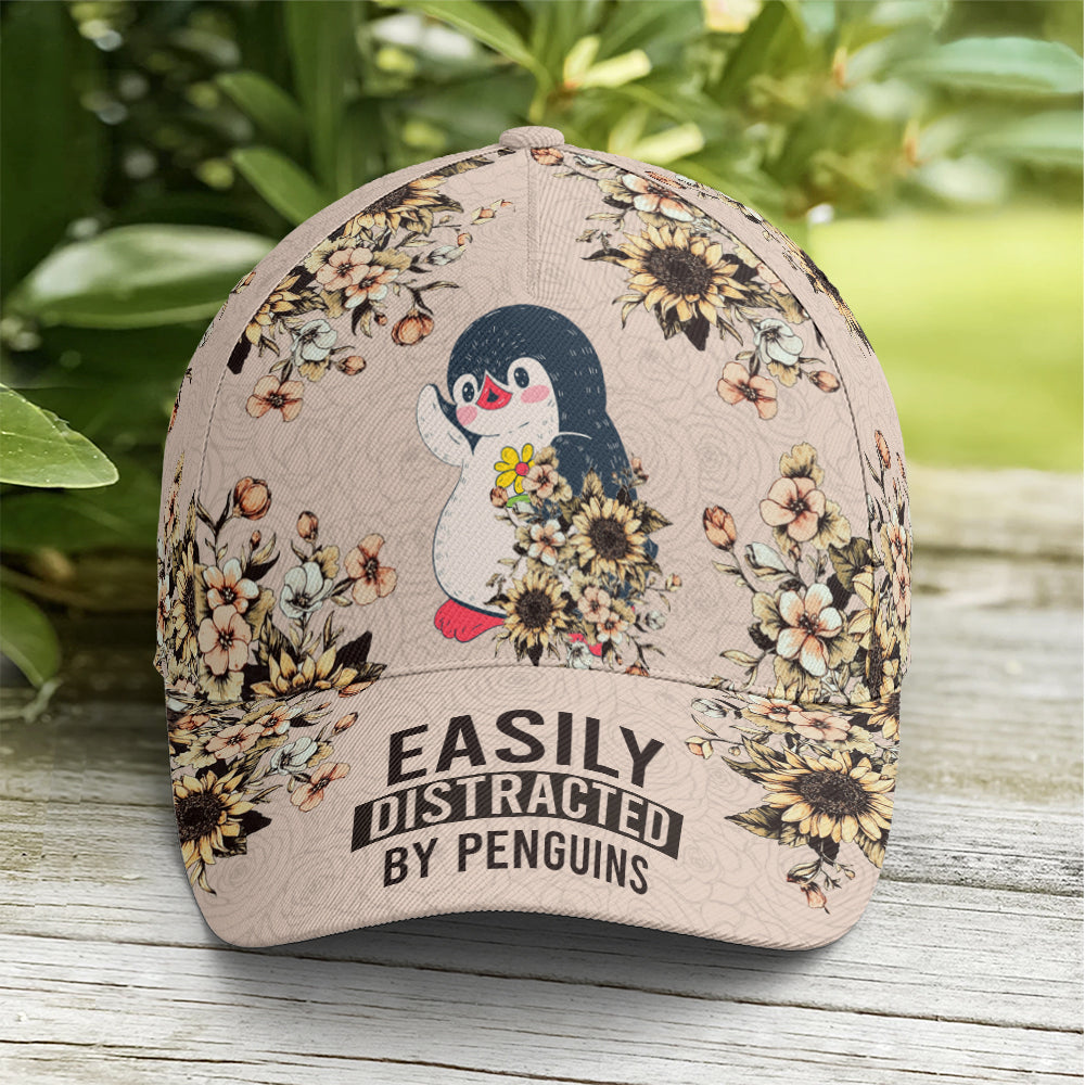 Floral Penguin Vintage Baseball Cap Lasfour CO0902